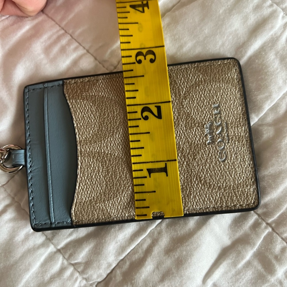 Coach Blue and Tan Lanyard Card Holder wallet - Picture 6 of 6